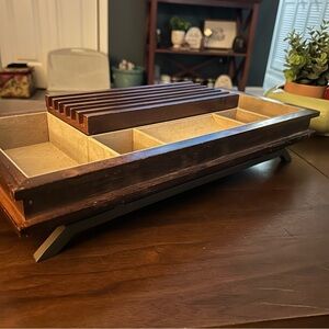 Fossil Wooden Valet Organizer with Compartments